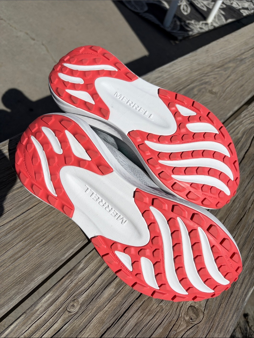 Merrell White Turquoise Coral Athletic Sneakers - Picture 4 of 5